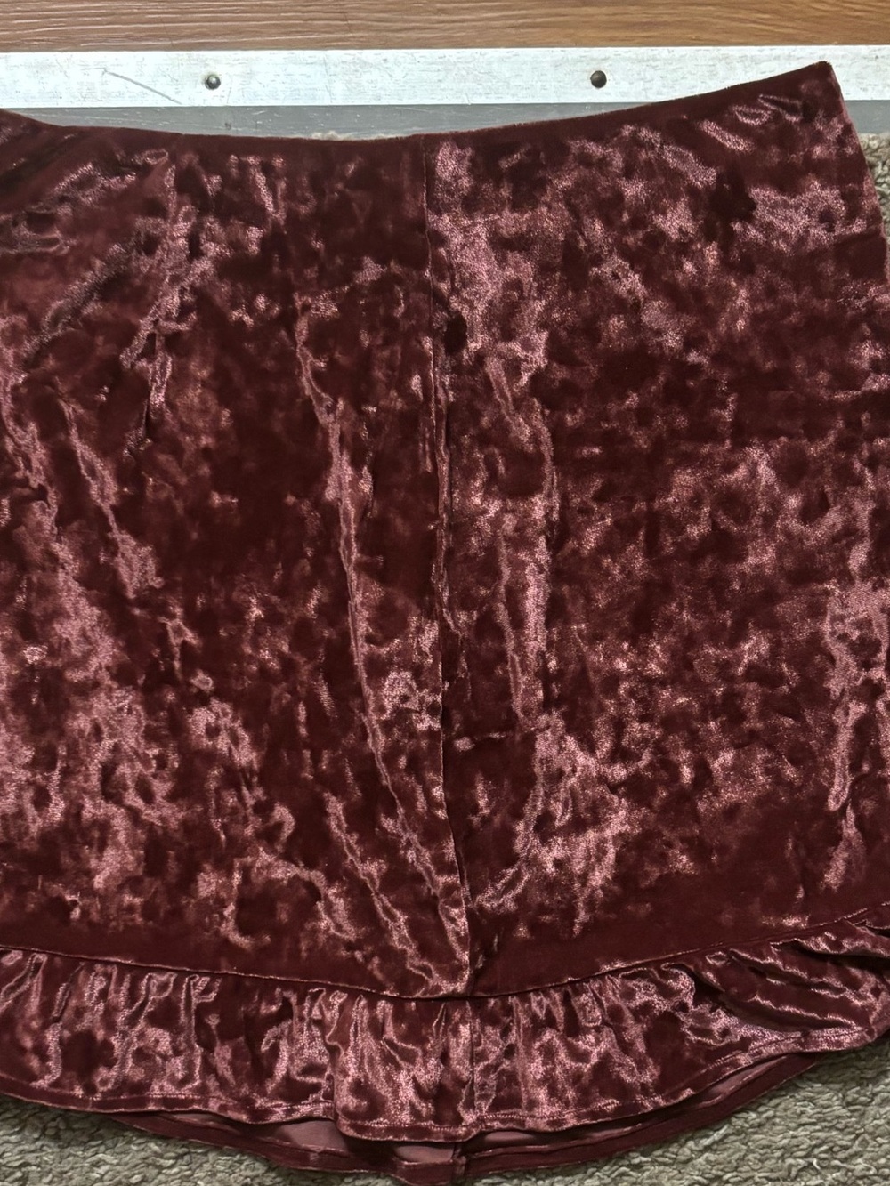 American Eagle WomanSm Vintage Y2K Era Crushed Velvet Mini Skirt Mauve Like New